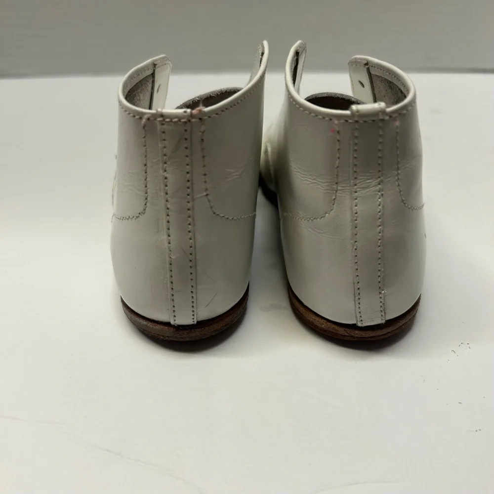 Vintage Buster‎ Brown Baby Shoes Size 5 White Leather High Top Lace up